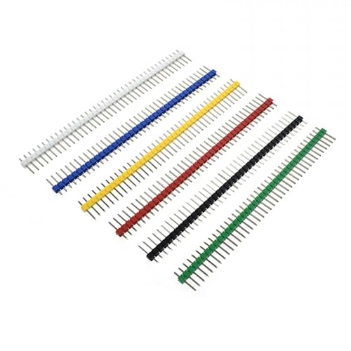 200 Stück 40-poliger 1 x 40 einreihiger Stecker 2,54 zerbrechlicher Stiftleiste JST-Steckerleiste for Schwarz, Rot, Blau, Gelb, Grün, Weiß (Color : Black) von JJMXDZNS