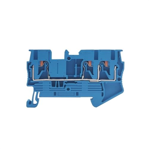 JJMXDZNS PT 2.5-TW DIN-Schienen-Klemmenblock, elektrischer Steckanschluss, 2,5 mm², PT2.5-Twin, 3-Leiter-Draht PT2.5-TW (Color : Blue, Size : 50 Pcs) von JJMXDZNS