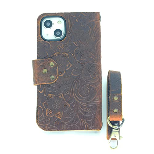 JJNUSA Kompatibel mit iPhone 15 Plus, handgefertigt, echtes Usedleder, Brieftaschen-Hülle, Klapphülle mit Handgelenk, Braun JJNUSA Kompatibel mit iPhone 15 Plus, handgefertigt, echtes Usedleder, Brieftaschen-Hülle, Klapphülle mit Handgelenk, Braun von JJNUSA