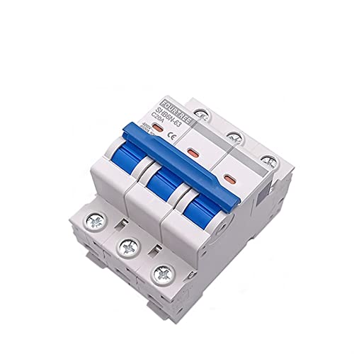 3-poliger Mini-Leistungsschalter for DIN-Schienen, Haushaltsluftschalter, Verteilerkasten, mechanische Ausrüstung, elektronischer Starter, Schutz, Laserdruck AMzNgOdOL (Color : 3p, Size : 10A) von JJQEJMMT