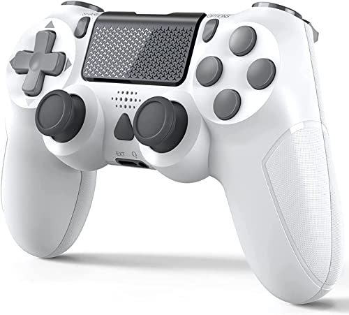JJVYE Wireless Controller for PS-4, Wireless Game Controller Joystick for PS-4/PS-4 Pro/PS-4 Slim Console with Dual Vibration/6-Axis Gyro Sensor Function (White) von JJVYE