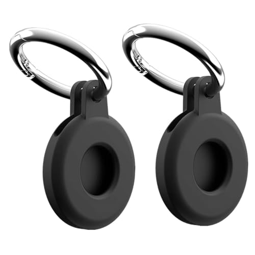 JJiaoLinin AirTag Schutzhülle, 2 Stück Silikon Hülle für AirTag mit Schlüsselanhänger Tragbar Keyring Abdeckung Case Cove Locator Tracker Abdeckung Cover Locator Keychain, Schwarz JJiaoLinin AirTag Schutzhülle, 2 Stück Silikon Hülle für AirTag mit Schlüsselanhänger Tragbar Keyring Abdeckung Case Cove Locator Tracker Abdeckung Cover Locator Keychain, Schwarz von JJiaoLinin