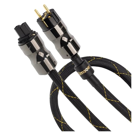 JJmooer 10awg Geschirmt HiFi-netzkabel, Mit Ferrit Ring, High-End Audiophile Sauerstoff Freies Kupfer Audio Stromkabel(3m) von JJmooer