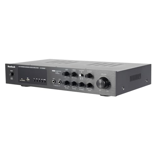 JJsdwin HiFi Verstärker, 600W Stereo Audioverstärker, Bluetooth Verstärker Mit Fernbedienung&LED, SD/USB-Karteneingang, Pa Endstufe für Zuhause Oder Auto, Schwarz von JJsdwin