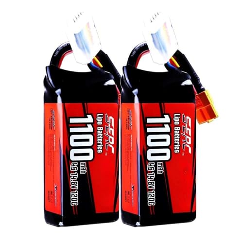 2 Packs 14.8V 4S 1100mAh 1300mAh 1500mAh 120C XT60 Plug Li-Ion Akku Ersatzteile Kompatibel Mit RC FPV Quadcopter Drohne Flyer(1100MAH) von JKDND