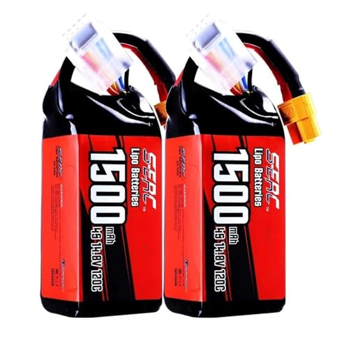 2 Packs 14.8V 4S 1100mAh 1300mAh 1500mAh 120C XT60 Plug Li-Ion Akku Ersatzteile Kompatibel Mit RC FPV Quadcopter Drohne Flyer(1500MAH) von JKDND