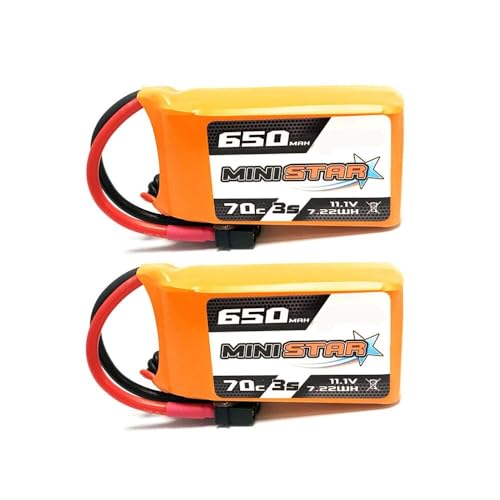 2 Stück 3S 11.1V 650MAH 850MAH Li-Ion 70C MiniStar Mit XT30 XT60 Stecker Kompatibel Mit RC FPV Drohnen Quadcoptern Und Flugzeugen(650mah XT30) von JKDND