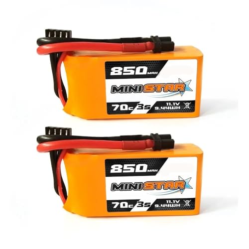 2 Stück 3S 11.1V 650MAH 850MAH Li-Ion 70C MiniStar Mit XT30 XT60 Stecker Kompatibel Mit RC FPV Drohnen Quadcoptern Und Flugzeugen(850mah XT30) von JKDND