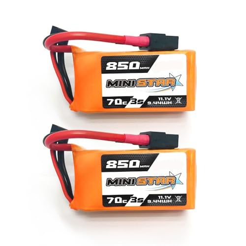 2 Stück 3S 11.1V 650MAH 850MAH Li-Ion 70C MiniStar Mit XT30 XT60 Stecker Kompatibel Mit RC FPV Drohnen Quadcoptern Und Flugzeugen(850mah XT60) von JKDND