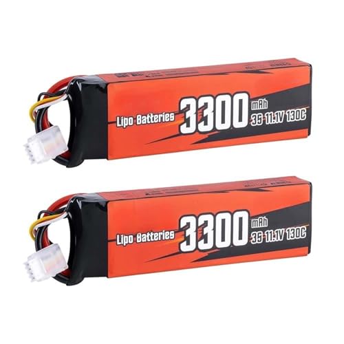 2 Stück 3S 4S Li-ion Akku 3300mAh 4000mAh 11.1V 14.8V 130C 100C XT60 Kompatibel Mit RC Buggy Auto Tank Monster Truck Hobby(3300 3S) von JKDND
