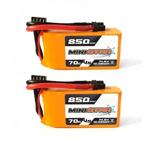 2 Stück 4S 14.8V 650MAH 850MAH Li-Ion Akku 70C MiniStar Mit XT30 XT60 Stecker Kompatibel Mit RC FPV Drohnen Quadcoptern Und Flugzeugen(850mah XT30) von JKDND