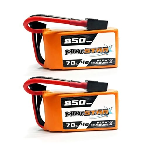 2 Stück 4S 14.8V 650MAH 850MAH Li-Ion Akku 70C MiniStar Mit XT30 XT60 Stecker Kompatibel Mit RC FPV Drohnen Quadcoptern Und Flugzeugen(850mah XT60) von JKDND