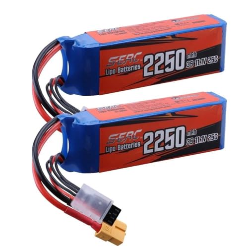 2250mAh 3S Lipo Akku Kompatibel mit 11.1V 25C mit XT60 Stecker Ersatzakku für RC Flugzeuge Quadcopter Drohnen FPV Hubschrauber Racing und Hobby Akku Zubehör von JKDND