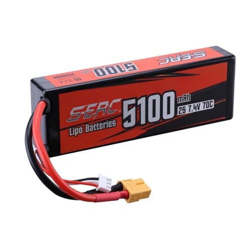 2S 7,4V 70C 5100mAh Lipo-Akku-Ersatzkit Mit T-Stecker XT60-Stecker, Kompatibel Mit RC-Autos, Fahrzeugen, LKWs, Panzern, Rennwagen Und Anderen Hobbys(T Plug) von JKDND