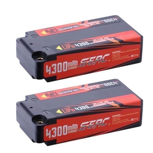 2S 7.4V 4300mAh 70CShorty Lipo Akku Hartschalengehäuse Mit 4mm Bullet Kompatibel Mit RC 1/8 1/10 Skala Fahrzeug Auto Truck Tank Buggy 2S 7.4V 4300mAh 70CShorty Lipo Akku Hartschalengehäuse Mit 4mm Bullet Kompatibel Mit RC 1/8 1/10 Skala Fahrzeug Auto Truck Tank Buggy von JKDND