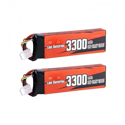 3S 3300mAh 11.1V 100C 130C Lipo Akku Kompatibel Mit XT60 Plug Rcing Flugzeug Quadcopter Helikopter Drohne FPV Boot 2packs von JKDND