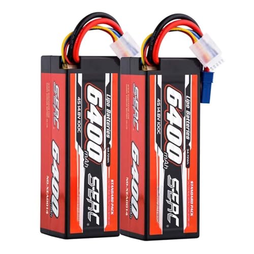 6400mAh 7.4V 11.1V 14.8V 2S 3S 4S 100C Lithium-Ionen-Akku EC5 Stecker T-Stecker Kompatibel Mit RC Auto Flugzeug LKW Tank Buggy Rennboot Modellbau Akku-Ersatzteile(2S-T-2pcs) von JKDND