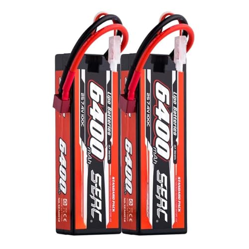 6400mAh 7.4V 11.1V 14.8V 2S 3S 4S 100C Lithium-Ionen-Akku EC5 Stecker T-Stecker Kompatibel Mit RC Auto Flugzeug LKW Tank Buggy Rennboot Modellbau Akku-Ersatzteile(4S-EC5-2pcs) von JKDND