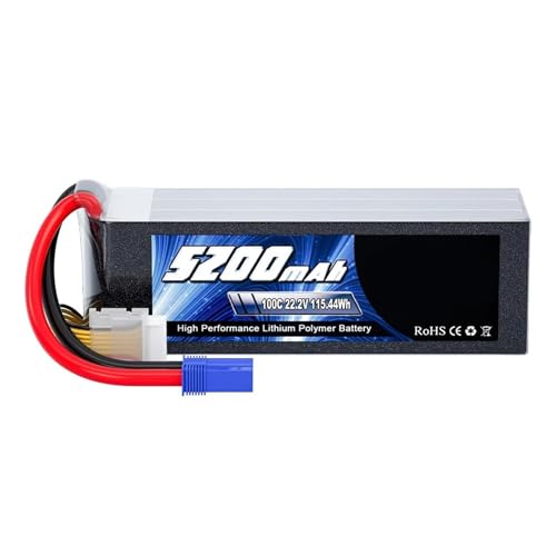6S 22.2V 100C 5200mAh Lithium Ion FPV Drone Akku EC5 Stecker Kompatibel Mit Flugzeugen Helikoptern RC Autos LKWs Boote Zubehör 6S 22.2V 100C 5200mAh Lithium Ion FPV Drone Akku EC5 Stecker Kompatibel Mit Flugzeugen Helikoptern RC Autos LKWs Boote Zubehör von JKDND