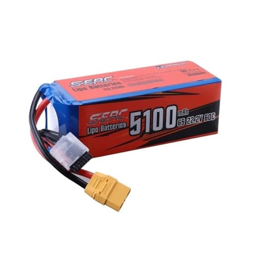 6S 22.2V 60C 5100mAh Lithium Ionen Akku Mit XT90 AnschlussKompatibel Mit RC Flugzeugen Quadcopter Drohnen FPV Helikoptern Akku Zubehör 6S 22.2V 60C 5100mAh Lithium Ionen Akku Mit XT90 AnschlussKompatibel Mit RC Flugzeugen Quadcopter Drohnen FPV Helikoptern Akku Zubehör von JKDND