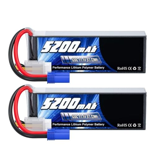 JKDND 2pcs 3S 11.1V 120C 5200mAh EC5 Kompatibel Für FPV Drohne EC5 Stecker Lithium Ion Akku Fernsteuerung Auto Quadcopter Boot Modell Fernsteuerung Flugzeug Modell Fernsteuerung Teile JKDND 2pcs 3S 11.1V 120C 5200mAh EC5 Kompatibel Für FPV Drohne EC5 Stecker Lithium Ion Akku Fernsteuerung Auto Quadcopter Boot Modell Fernsteuerung Flugzeug Modell Fernsteuerung Teile von JKDND