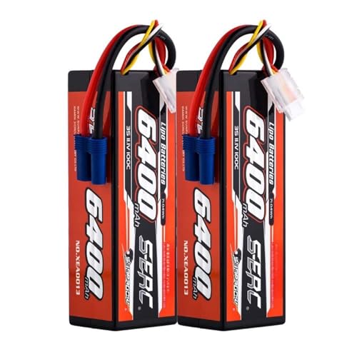 JKDND 3S 11.1V 6400mAh 100C Lipo Akku Hard Case Wiederaufladbar EC5 Stecker Kompatibel Mit RC Fahrzeugen Auto LKW Tank Buggy von JKDND