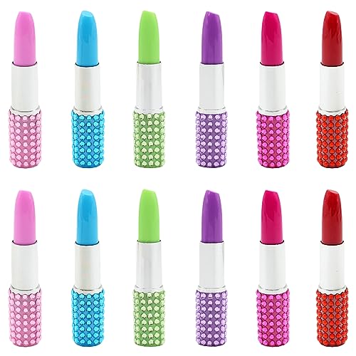 JKJF 12 Stück Lippenstift Form Gel Stift Neuheit Gel Ink Pen Lippenstift Rollerball Stifte Süße Lippenstift Gel Tinte Gelschreiber für Schule Büro Schreibwaren - 1,0 mm Blau von JKJF