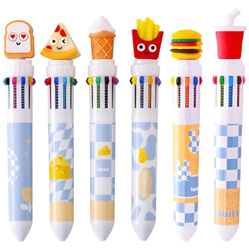 JKJF 6 Stück Lebensmittel Stil Gel Stift 10-in-1 Farbige Einziehbare Rollerball Stifte Hamburger Cola Eis Brot Pizza Pommes Frites Tinte Gelschreiber für Schule Büro Schreibwaren - 0,7 mm Mehrfarbiger JKJF 6 Stück Lebensmittel Stil Gel Stift 10-in-1 Farbige Einziehbare Rollerball Stifte Hamburger Cola Eis Brot Pizza Pommes Frites Tinte Gelschreiber für Schule Büro Schreibwaren - 0,7 mm Mehrfarbiger von JKJF