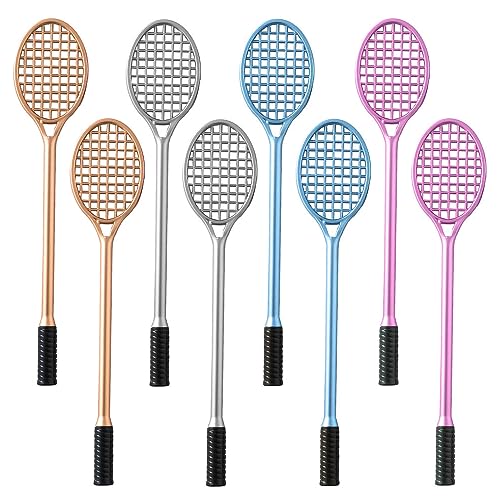 JKJF 8 Stück Tennisschläger Gel Stift Tennisschläger Rollerball StifteNeuheit Sport Gel Tinte Gelschreiber für Schule Büro Schreibwaren - 0,5 mm Schwarz von JKJF