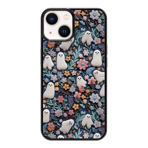 JKLASD Süße kleine gruselige Halloween-Geister-Handyhülle, Blumengeist, Handyhülle für iPhone 13, schützende weiche TPU-Gummi-Hülle für Teenager, Damen und Herren JKLASD Süße kleine gruselige Halloween-Geister-Handyhülle, Blumengeist, Handyhülle für iPhone 13, schützende weiche TPU-Gummi-Hülle für Teenager, Damen und Herren von JKLASD