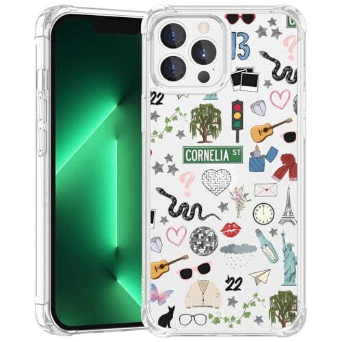 JKLASD Taylorism Musiker-Handyhülle, kompatibel mit iPhone 13 Pro Max, coole Königin, ästhetische Collage, Handyhülle für Damen und Mädchen, transparent, stoßfeste TPU-Schutzhülle von JKLASD