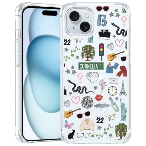 JKLASD Taylorism Musiker-Handyhülle, kompatibel mit iPhone 15, coole Königin, ästhetische Collage, Handyhülle für Damen und Mädchen, transparent, stoßfeste TPU-Schutzhülle JKLASD Taylorism Musiker-Handyhülle, kompatibel mit iPhone 15, coole Königin, ästhetische Collage, Handyhülle für Damen und Mädchen, transparent, stoßfeste TPU-Schutzhülle von JKLASD