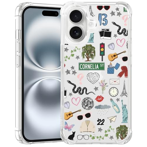 JKLASD Taylorism Musiker-Handyhülle, kompatibel mit iPhone 16, coole Königin, ästhetische Collage, Handyhülle für Damen und Mädchen, transparent, stoßfeste TPU-Schutzhülle JKLASD Taylorism Musiker-Handyhülle, kompatibel mit iPhone 16, coole Königin, ästhetische Collage, Handyhülle für Damen und Mädchen, transparent, stoßfeste TPU-Schutzhülle von JKLASD