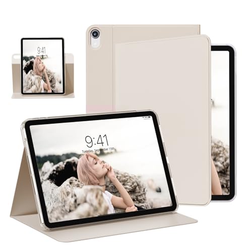 JKSML Hülle für iPad (A16) 11. Generation 11 Zoll (2025) & iPad 10. Generation (2022)-2 in1 Abnehmbare klare Rückschale | Auto Schlaf/Wach | Multi-Angle-Viewing Schutzhülle für Büro/Uni (Weiße Creme) von JKSML