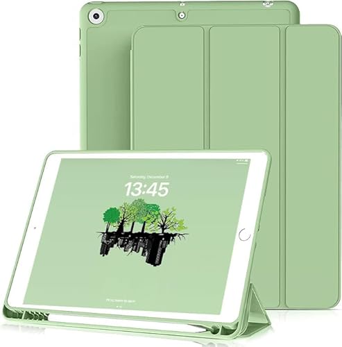 JKSML Hülle für iPad 9. Generation 2021/8. Gen 2020/7. Gen 2019 10.2 Zoll mit Stifthalter, Ultradünn Leichte Schutzhülle Abdeckung mit Auto Schlaf/Weck, Hellgrün von JKSML
