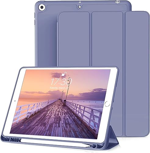 JKSML Hülle für iPad 9. Generation 2021/8. Gen 2020/7. Gen 2019 10.2 Zoll mit Stifthalter, Ultradünn Leichte Schutzhülle Abdeckung mit Auto Schlaf/Weck, Lavendel von JKSML