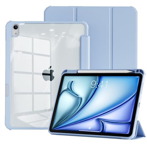 JKSML Hülle für iPad Air 5. Generation 2022 / iPad Air 4. Generation 2020 10.9 Zoll mit Stifthalter, Transparent Schutzhülle, Pencil Aufladung der 2. Gen, Auto Schlaf/Weckfunktion, Blau von JKSML