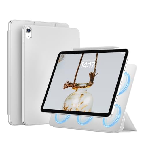 JKSML Magnetisch Hülle für iPad (A16) 11. Gen 11 Zoll (2025) & iPad 10. Gen 10,9 Zoll (2022) – Kratzfeste Soft-TPU-Rückseite | Auto Sleep/Wake | Ultraleichtes Design für Büro/Uni (Grau) von JKSML