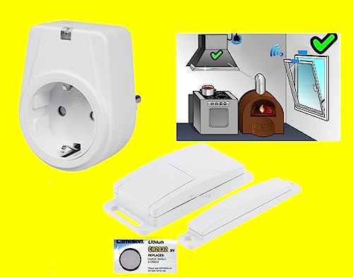 FUNK-ABLUFTSTEUERUNG High-Tech-Set Dunstabzugshaube Fensterk-Kontaktschalter - 1000W Power-Mini-Zwischenstecker +Magnet-Fenstersensor +Ersatzbatterie | EINSATZFERTIG ANGELERNT-EINFACHSTE INSTALLATION! FUNK-ABLUFTSTEUERUNG High-Tech-Set Dunstabzugshaube Fensterk-Kontaktschalter - 1000W Power-Mini-Zwischenstecker +Magnet-Fenstersensor +Ersatzbatterie | EINSATZFERTIG ANGELERNT-EINFACHSTE INSTALLATION! von JKshop24