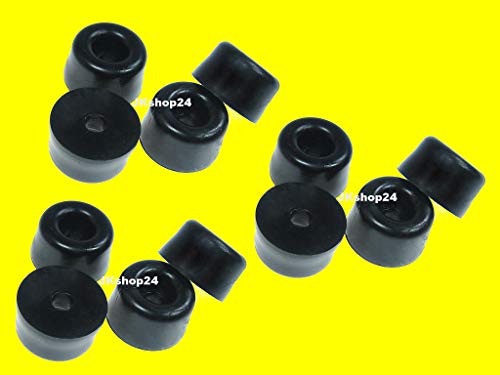 Gehäuse-Füsse 12-Stück-Packung Gummi-Gehäusefüsse Füße klein 12 x 7 mm universal Weich-Kunststoff schwarz für z.B. Kunststoffgehäuse zum Anschrauben von JKshop24