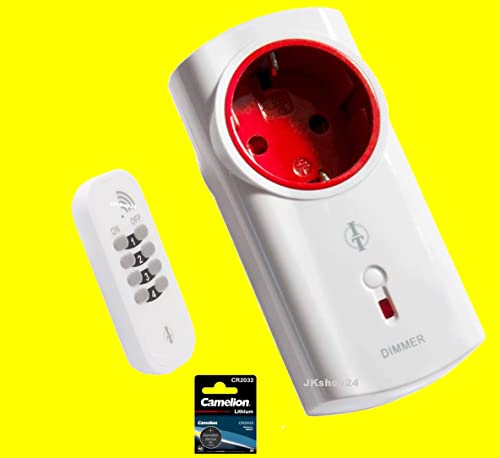 JKshop24 Funk-Dimmer Zwischenstecker 3-200 W +4-Kanal-Handsender IP55 +CR2032 | Phasendimmer phasenseitig dimmbare LED,Hochvolt-Halogen-Leuchten,Glühlampen Intertechno Funkschalter-Set JK-IT-SET-122 JKshop24 Funk-Dimmer Zwischenstecker 3-200 W +4-Kanal-Handsender IP55 +CR2032 | Phasendimmer phasenseitig dimmbare LED,Hochvolt-Halogen-Leuchten,Glühlampen Intertechno Funkschalter-Set JK-IT-SET-122 von JKshop24