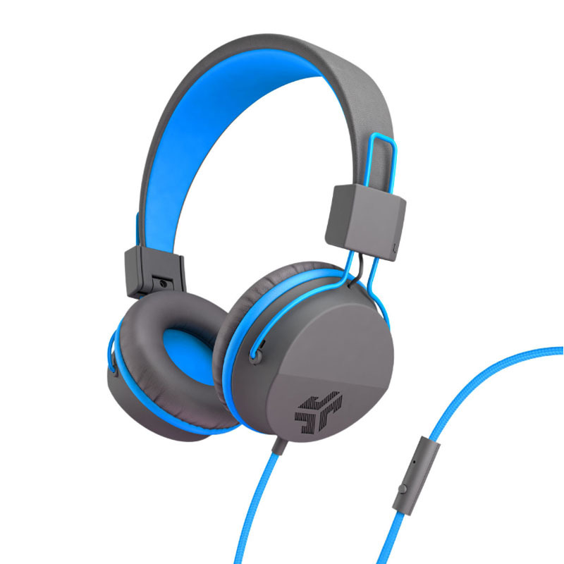 JLab JBuddies Studio Kids Blau - Over-Ear-Kopfhörer (Mikrofon, 1-Tasten-Fernbedienung, Lautstärkebegrenzer) von JLAB