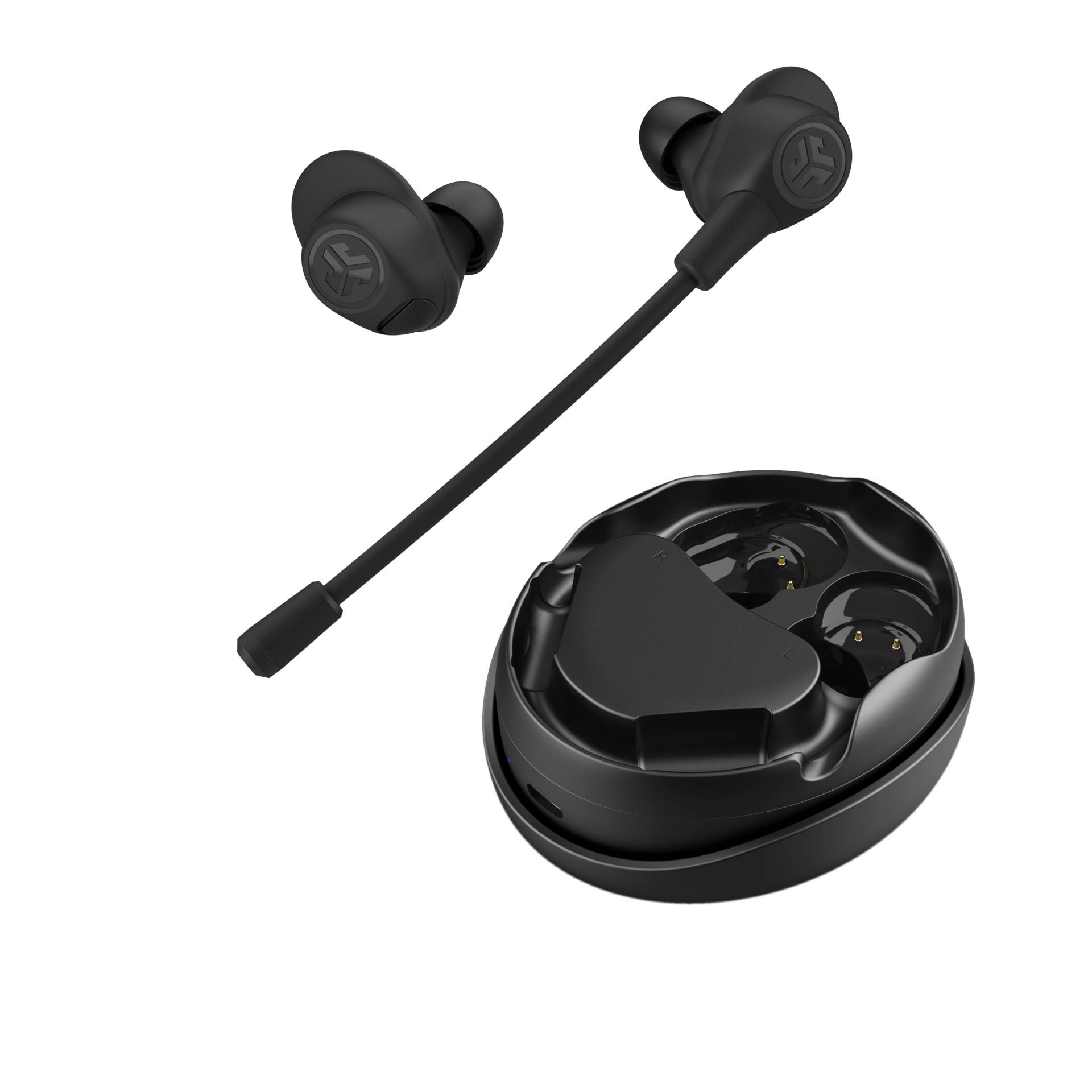 Jlab Work Buds True Wireless Earbuds Black B-Ware Bluetooth In-Ear-Kopfhörer, Abnehmbares Mikrofon mit Geräuschunterdrückung von JLAB