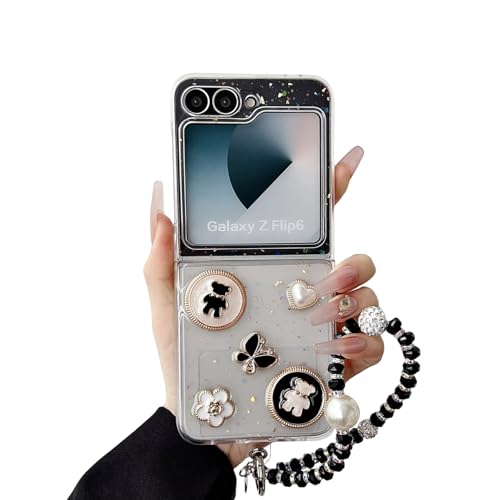 JLSDBMZ Schutzhülle für Samsung Galaxy Z Flip 6, niedlich, exquisites Schmetterlings-Liebesmuster, klare glänzende Pailletten, Handyschale mit Perlenarmband für Damen und Mädchen JLSDBMZ Schutzhülle für Samsung Galaxy Z Flip 6, niedlich, exquisites Schmetterlings-Liebesmuster, klare glänzende Pailletten, Handyschale mit Perlenarmband für Damen und Mädchen von JLSDBMZ