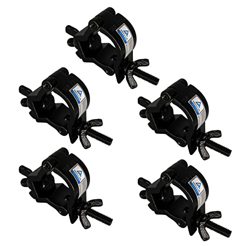 Truss Clamp-JLTPH 5 Stück Heavy Duty 32-35 mm Bühnenbeleuchtung Haken Klemme/Lautsprecher Ständer bewegliche Scheinwerfer Par Light Traversen Klemmen/Aluminium-Legierung Finish (5PCS-Schwarz) von JLTPH