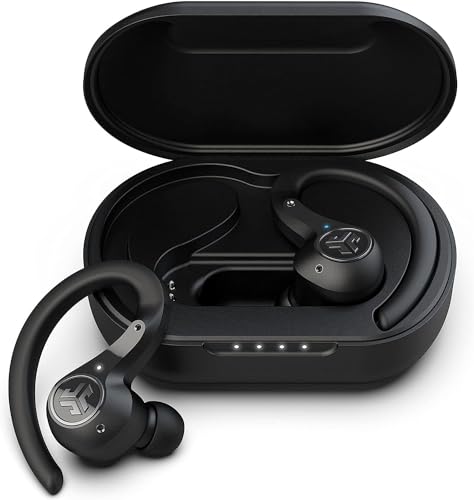 JLab Epic Air Sport ANC Bluetooth Kopfhörer Sport, In Ear Kopfhörer Kabellos mit Bügel - 70+ Std. Noise Cancelling True Wireless Sportkopfhörer mit USB-Ladebox, IP66-schweißresistent, 3 EQ-Sound von JLab