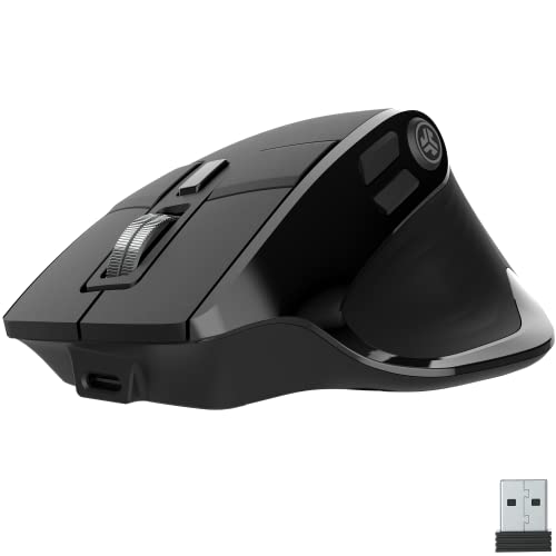 JLab Epic Wireless Mouse - Verbindung über Bluetooth oder USB-Empfänger, ergonomische Bluetooth-Maus, wiederaufladbare kabellose Maus für Laptop-Computer/PC/Tablet/Windows/Mac/More, Leise Mäuse von JLab