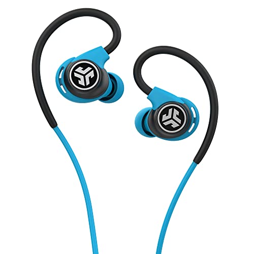 JLab Fit Sport Blau - In-Ear-Kopfhörer (Mikrofon, 3-Tasten-Fernbedienung, Schweißresistent (IPX5)) von JLab