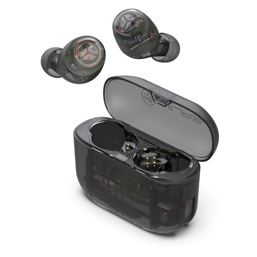 JLab Go Air Pop+ In Ear Kopfhörer kabellos Bluetooth, True Wireless Kopfhörer, 35+ Std Headphones, kabellose Ohrhörer, Earbuds mit Mikrofon, USB-C Ladebox, Dual Connect, EQ3 Sound, Klar von JLab