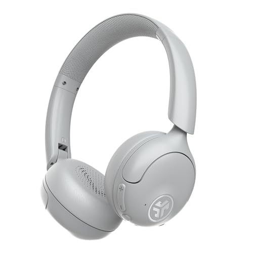 JLab Go Lux ANC Kopfhörer Noise Cancelling - Kabellose Bluetooth On Ear Kopfhörer mit Mikrofon, Aktiver Geräuschunterdrückung, 70+ Std. Spielzeit, Faltbar, Wolkenweiß von JLab